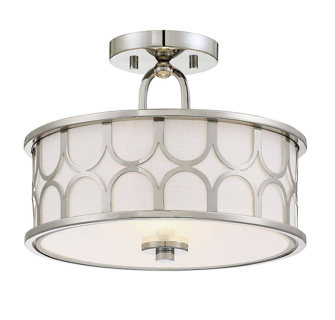 Trade Winds Courtland Ceiling Light in Polished Nickel