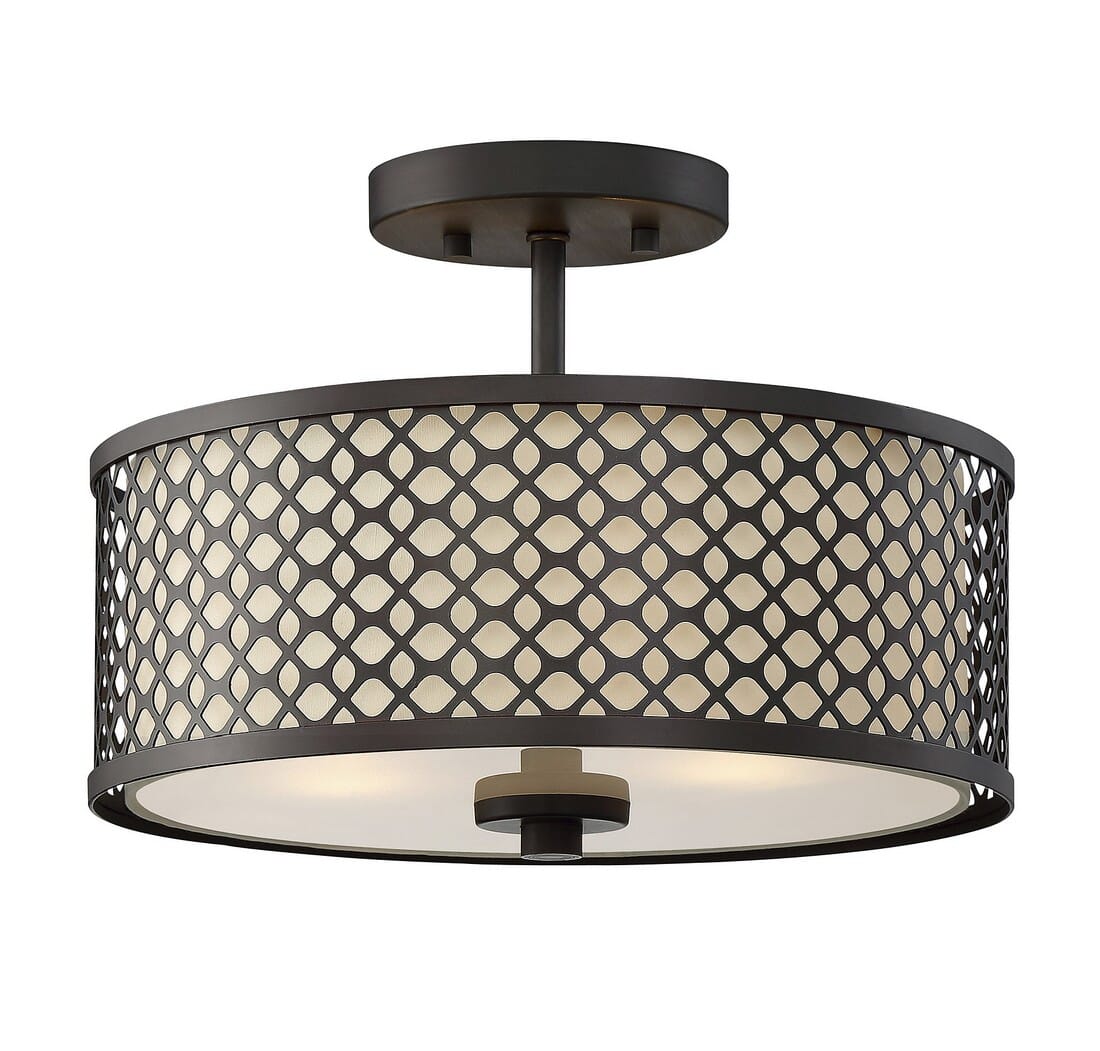 Trade Winds Hutchins Lattice Ceiling Light in Oil Rubbed Bronze