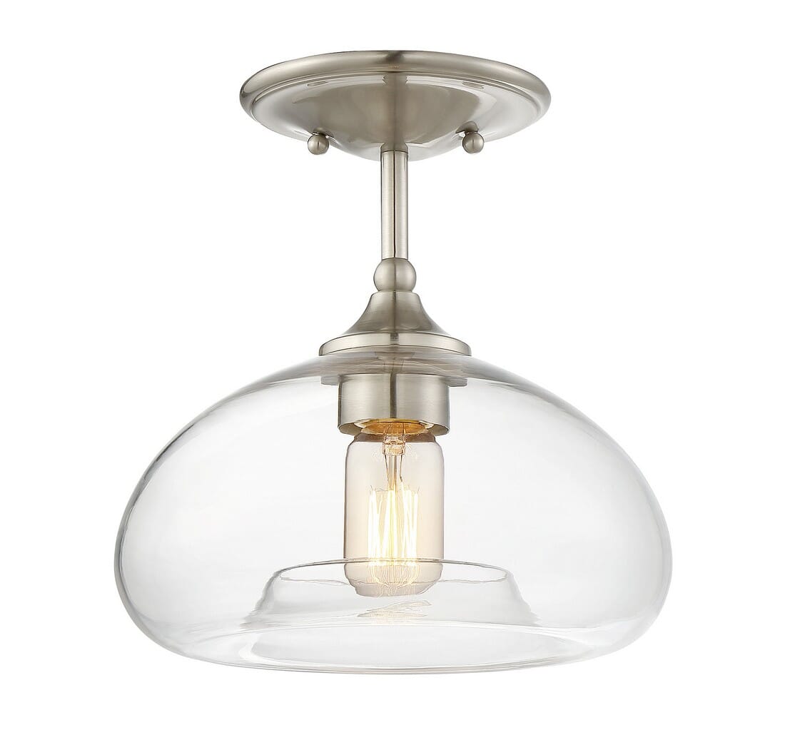 Trade Winds Torus Glass Ceiling Light in Brushed Nickel