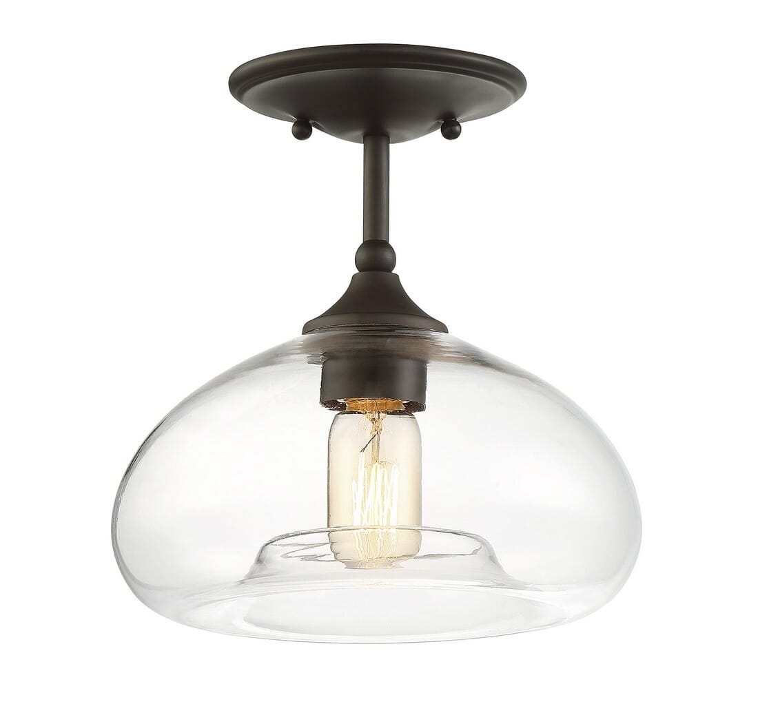 Trade Winds Torus Glass Ceiling Light in Oil Rubbed Bronze