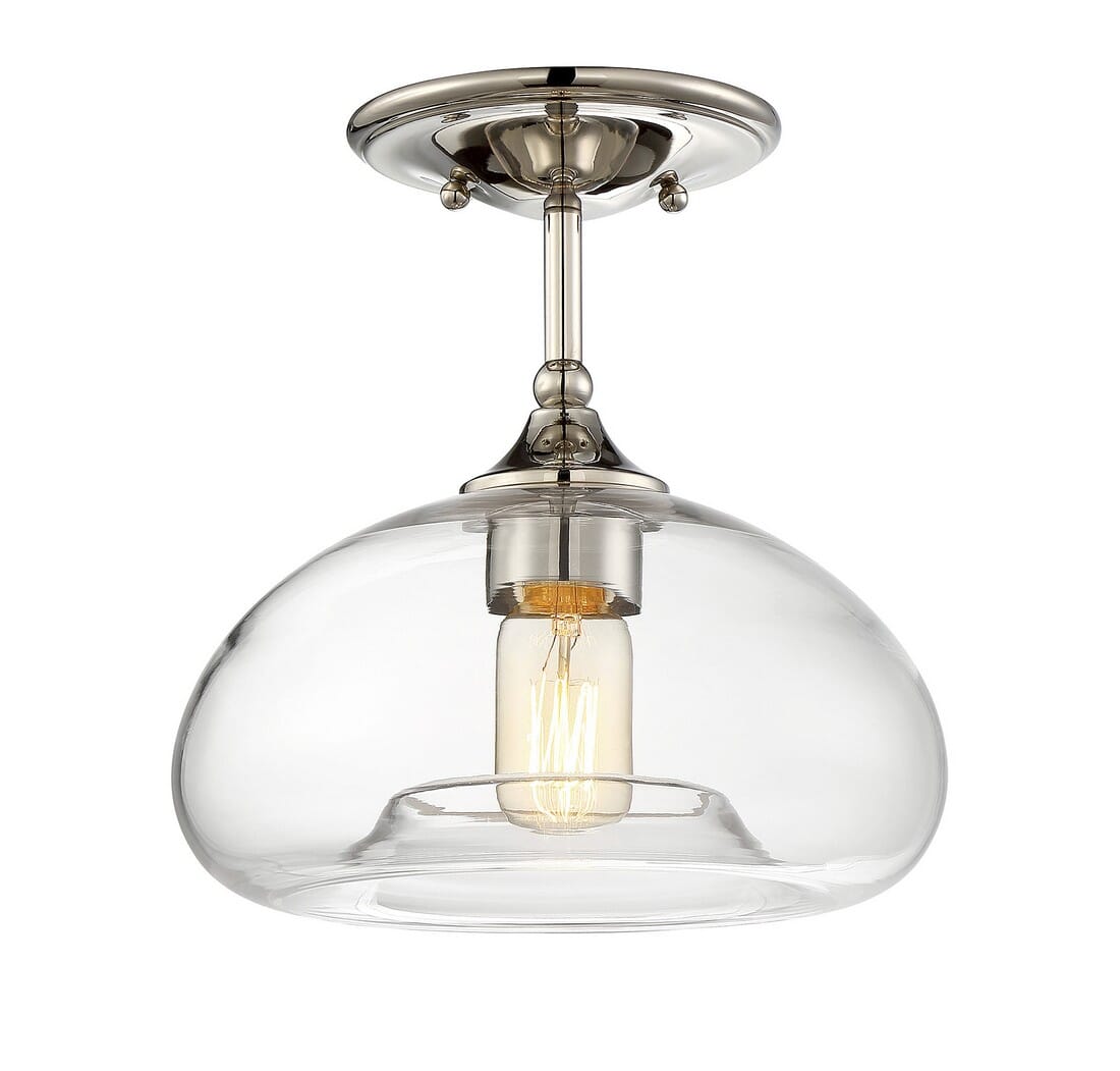 Trade Winds Torus Glass Ceiling Light in Polished Nickel