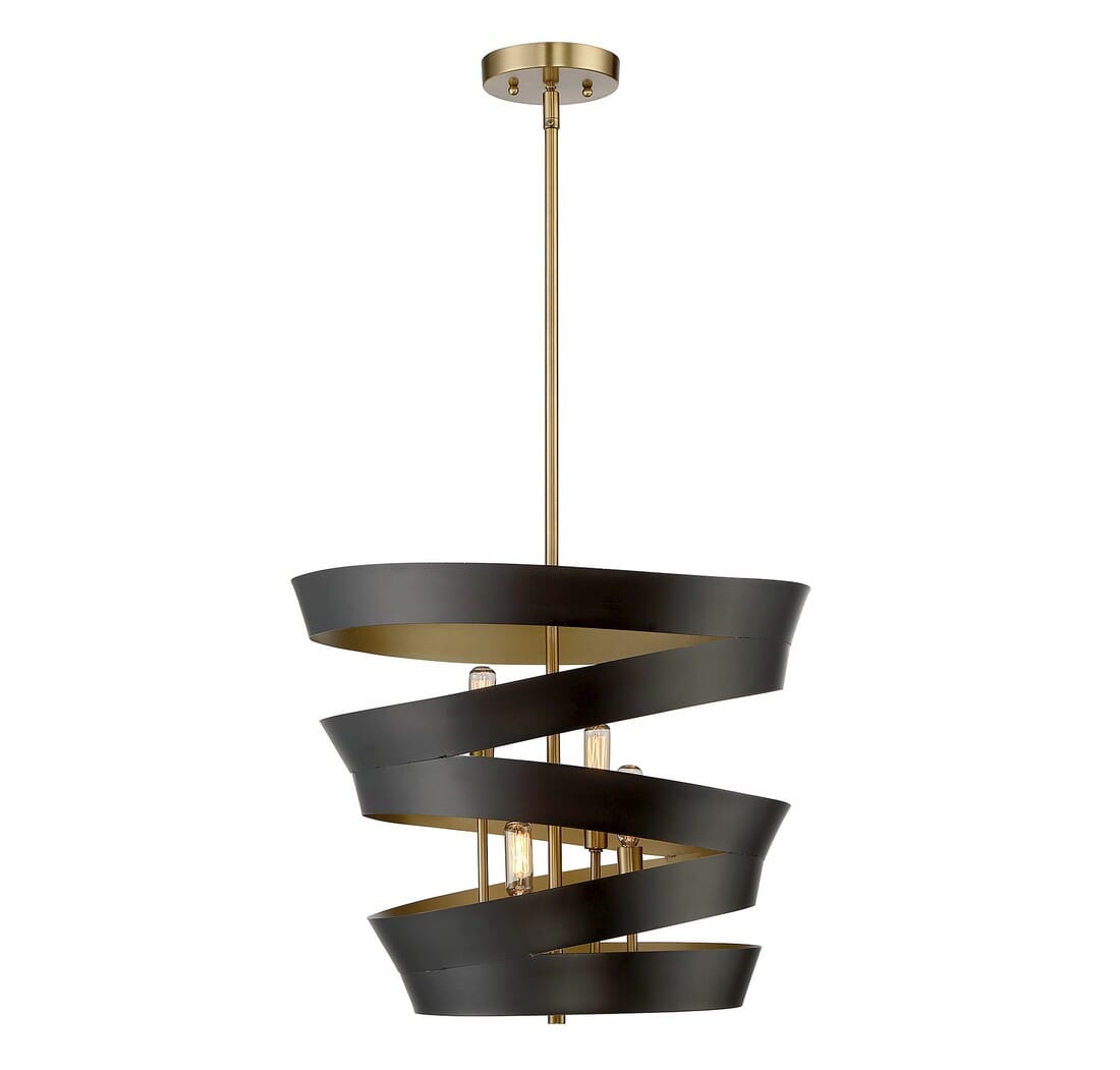 Trade Winds Ribbon 4-Light Pendant Light in Matte Black