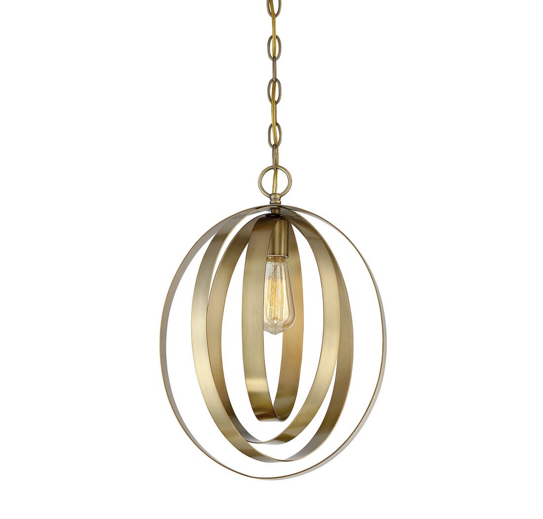 Trade Winds Lily Pendant Light in Warm Brass