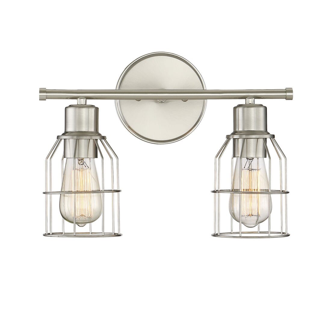 Trade Winds Peyton 2-Light Bathroom Vanity Light in Brushed Nickel