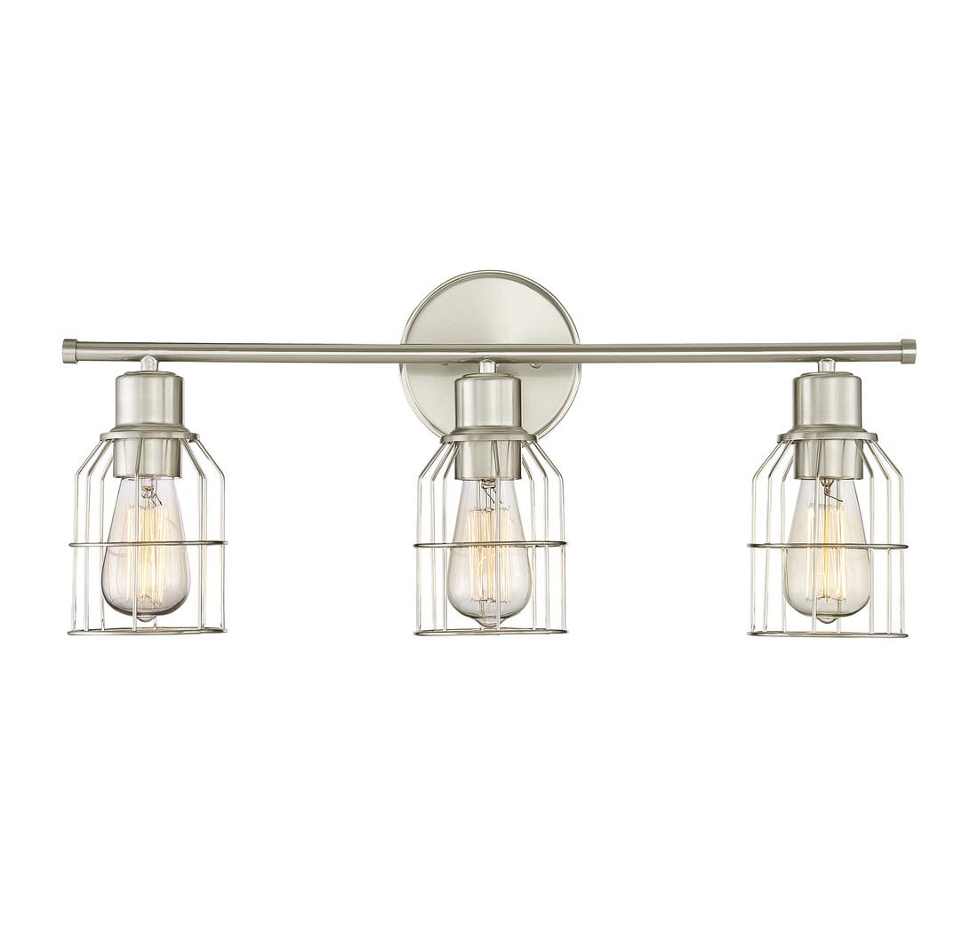 Trade Winds Peyton 3-Light Bathroom Vanity Light in Brushed Nickel