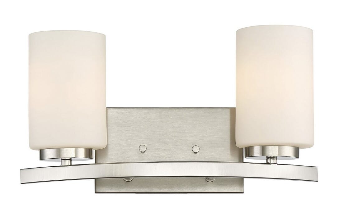 Trade Winds Kingston 2-Light Bathroom Vanity Light in Brushed Nickel