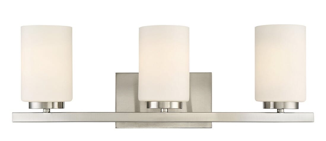 Trade Winds Kingston 3-Light Bathroom Vanity Light in Brushed Nickel