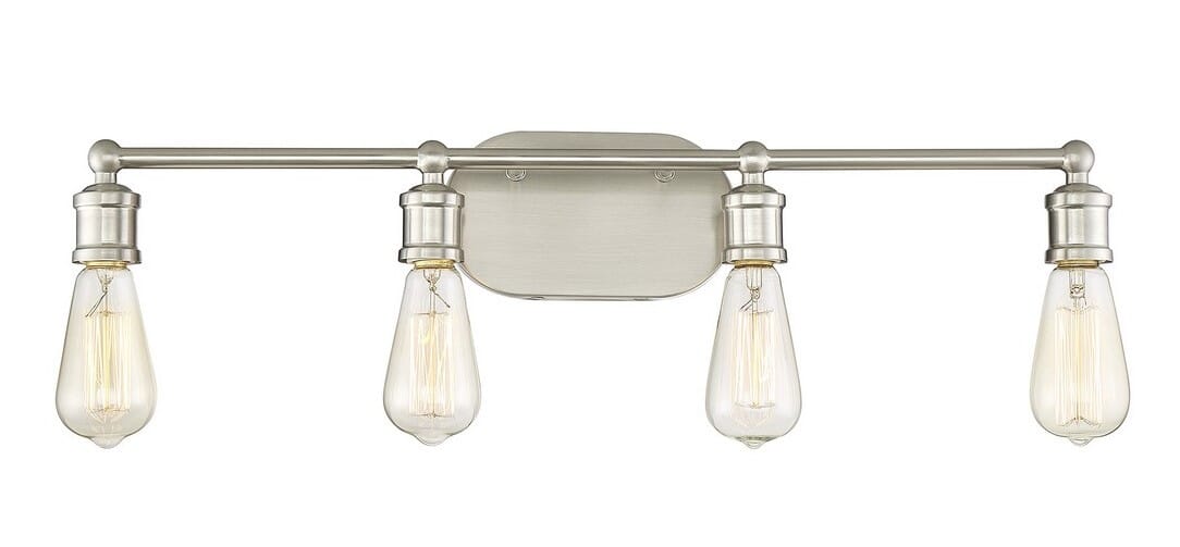 Trade Winds Milton 4-Light Bathroom Vanity Light in Brushed Nickel