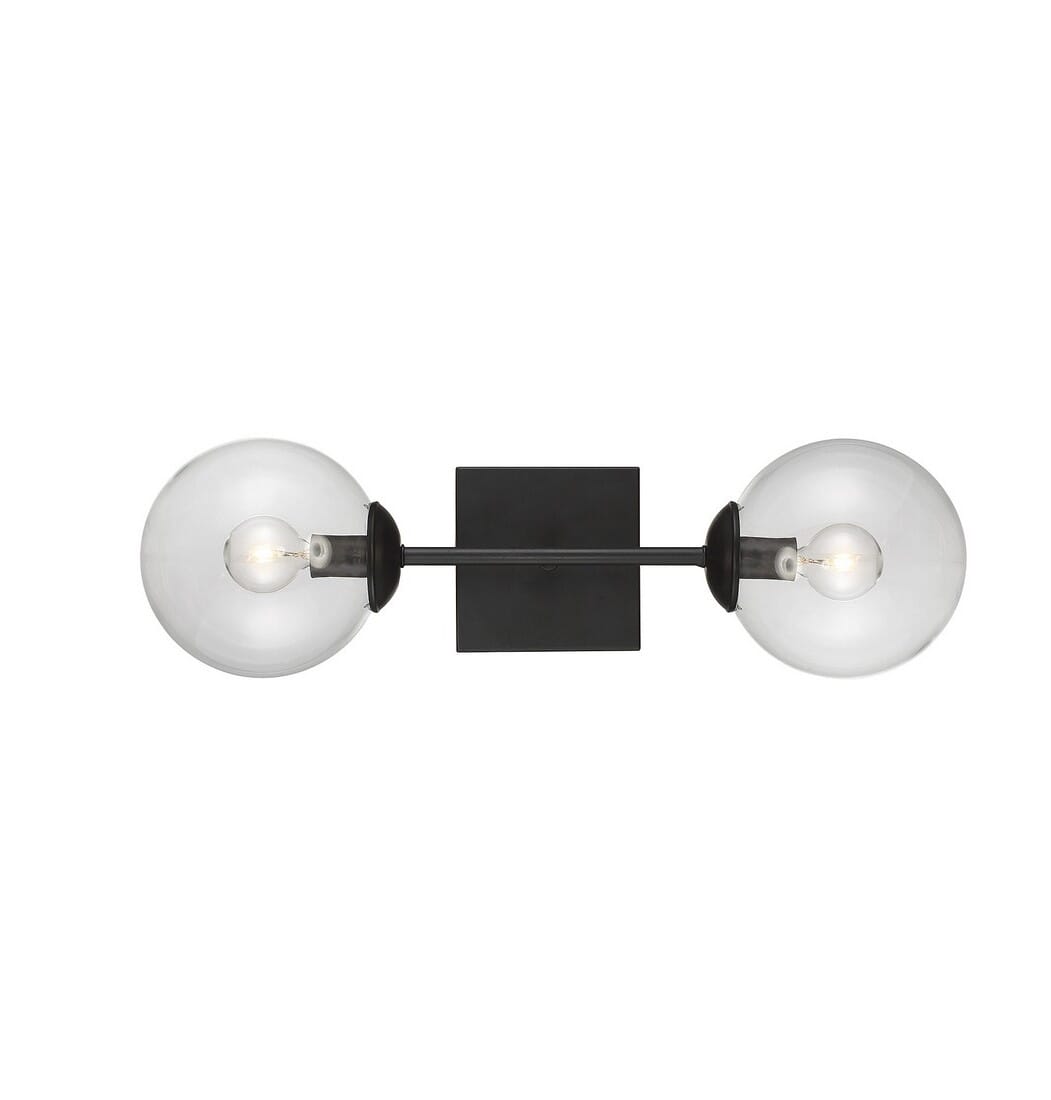 Trade Winds Angie 2-Light Wall Sconce in Black