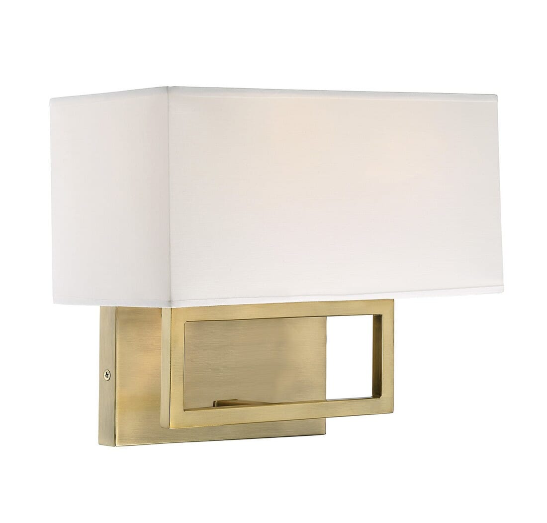 Trade Winds Rectangle 2-Light Wall Sconce in Natural Brass