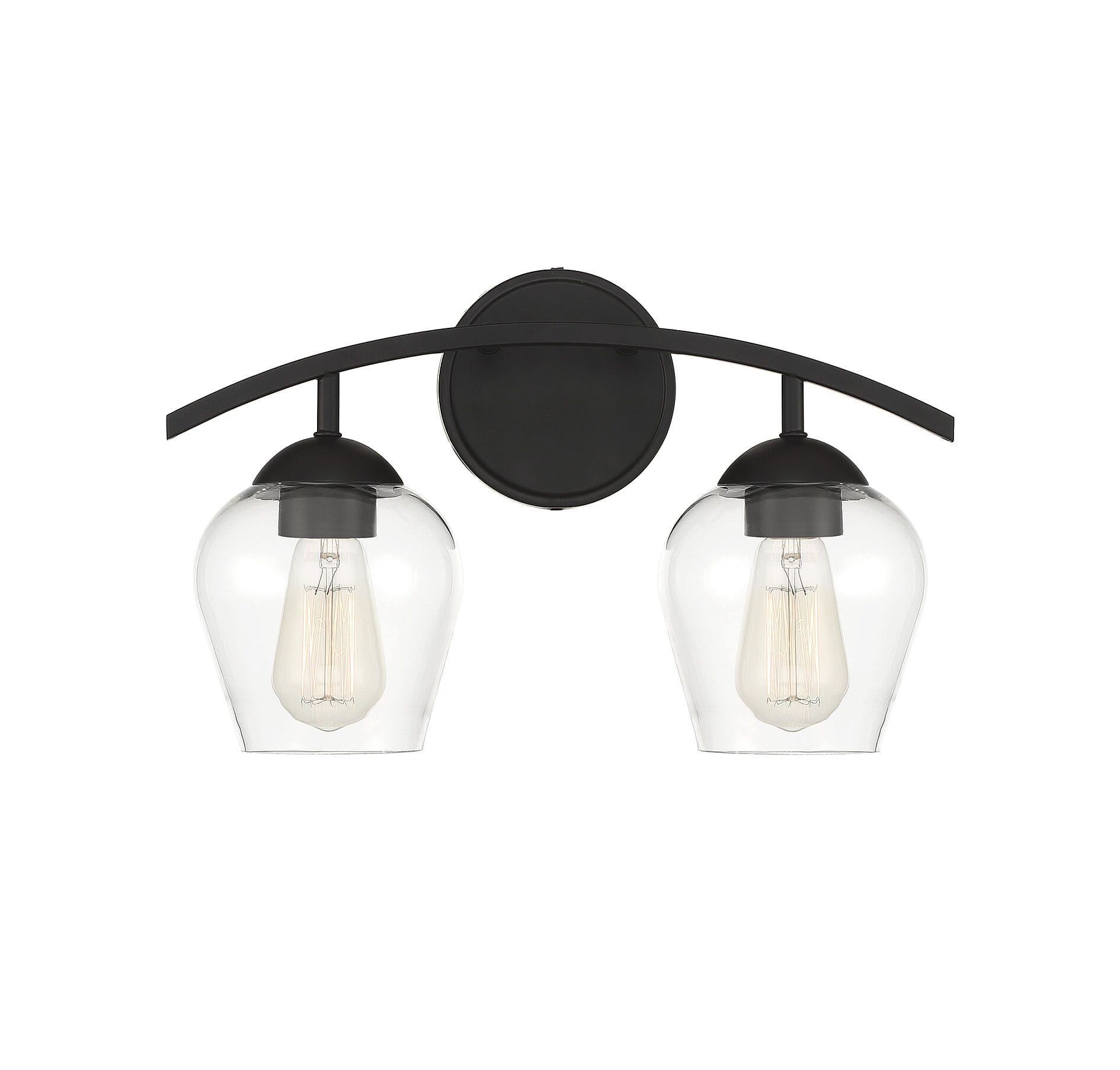 Trade Winds Hannah 2-Light Bathroom Vanity Light in Matte Black