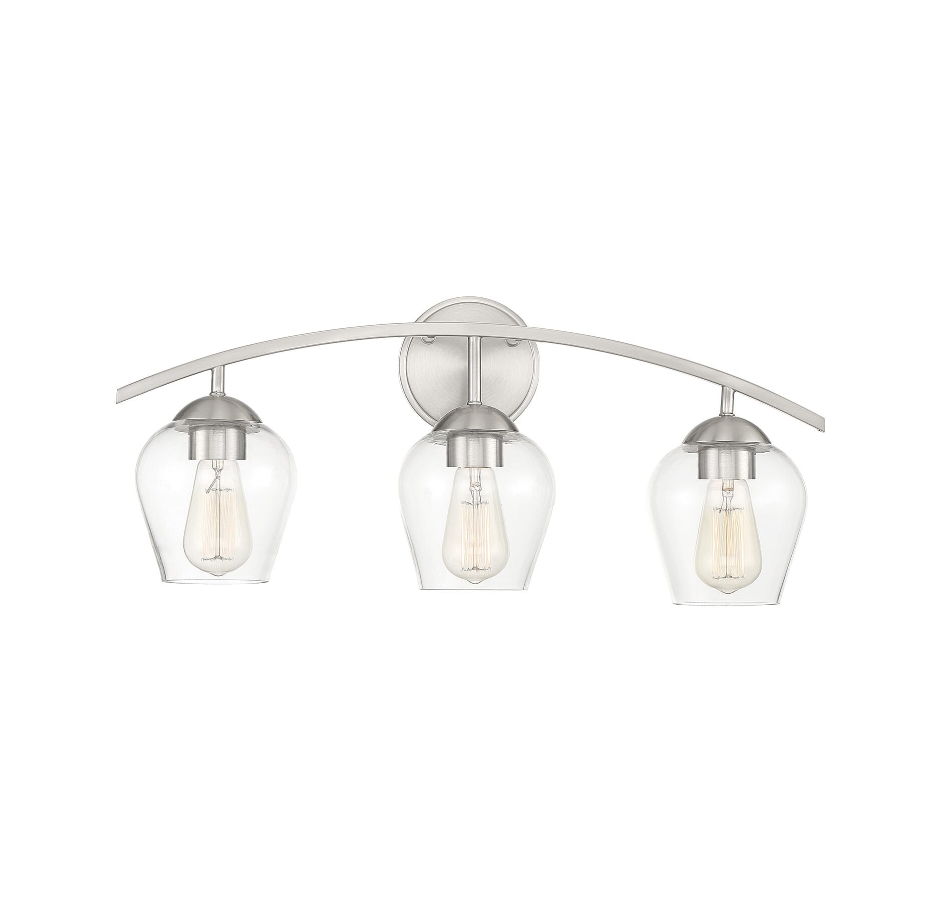 Trade Winds Hannah 3-Light Bathroom Vanity Light in Brushed Nickel