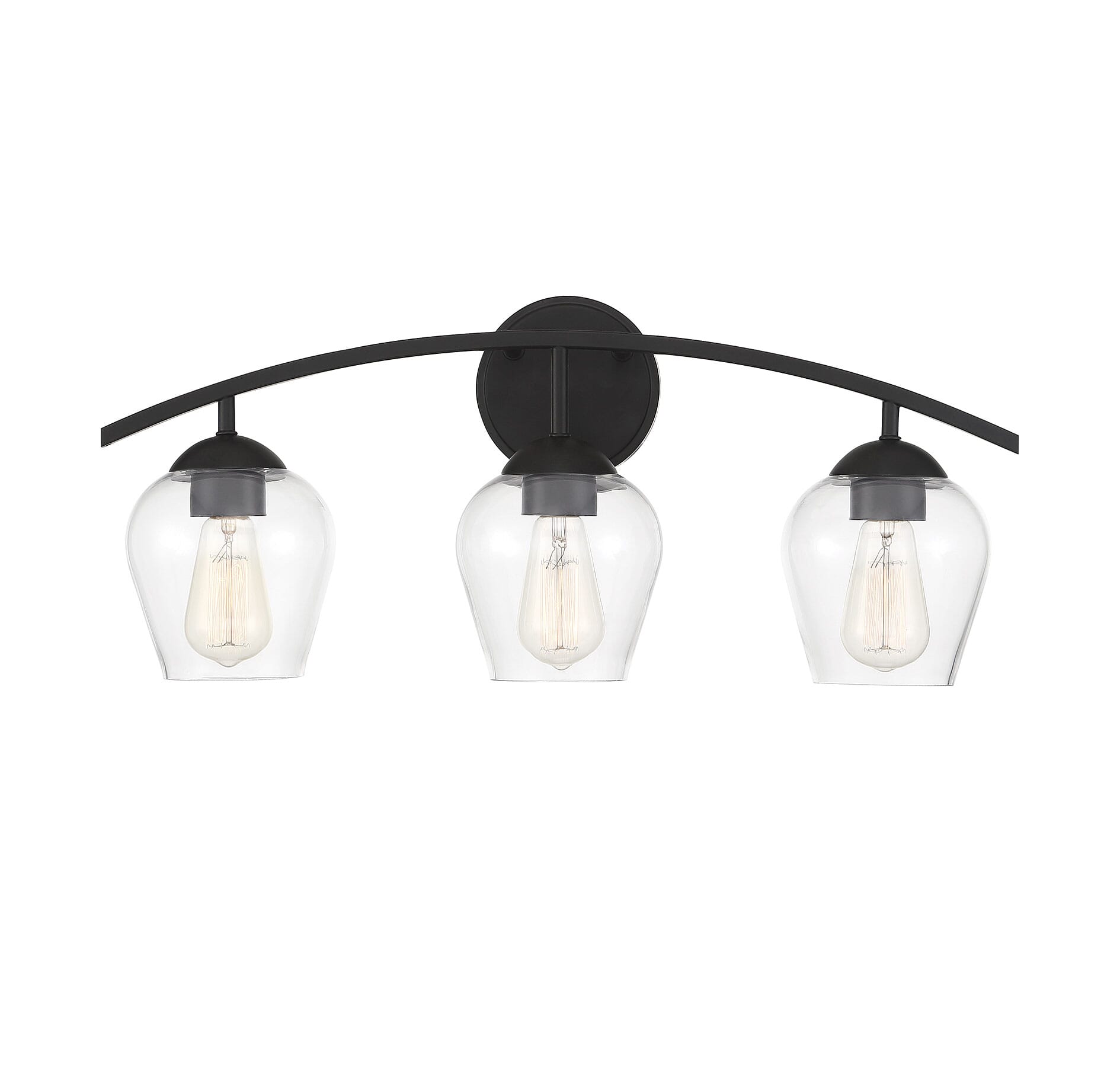 Trade Winds Hannah 3-Light Bathroom Vanity Light in Matte Black