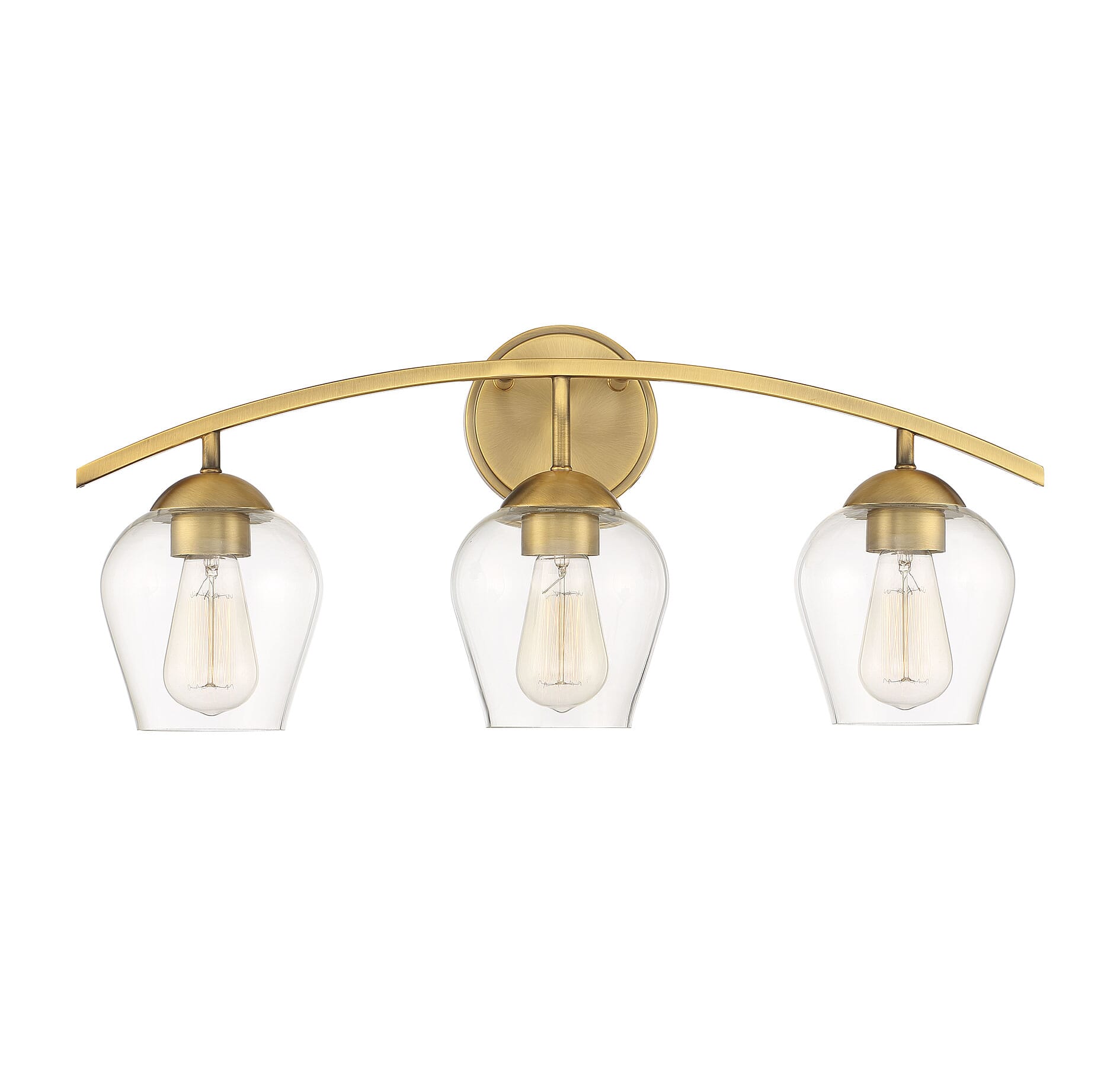 Trade Winds Hannah 3-Light Bathroom Vanity Light in Natural Brass