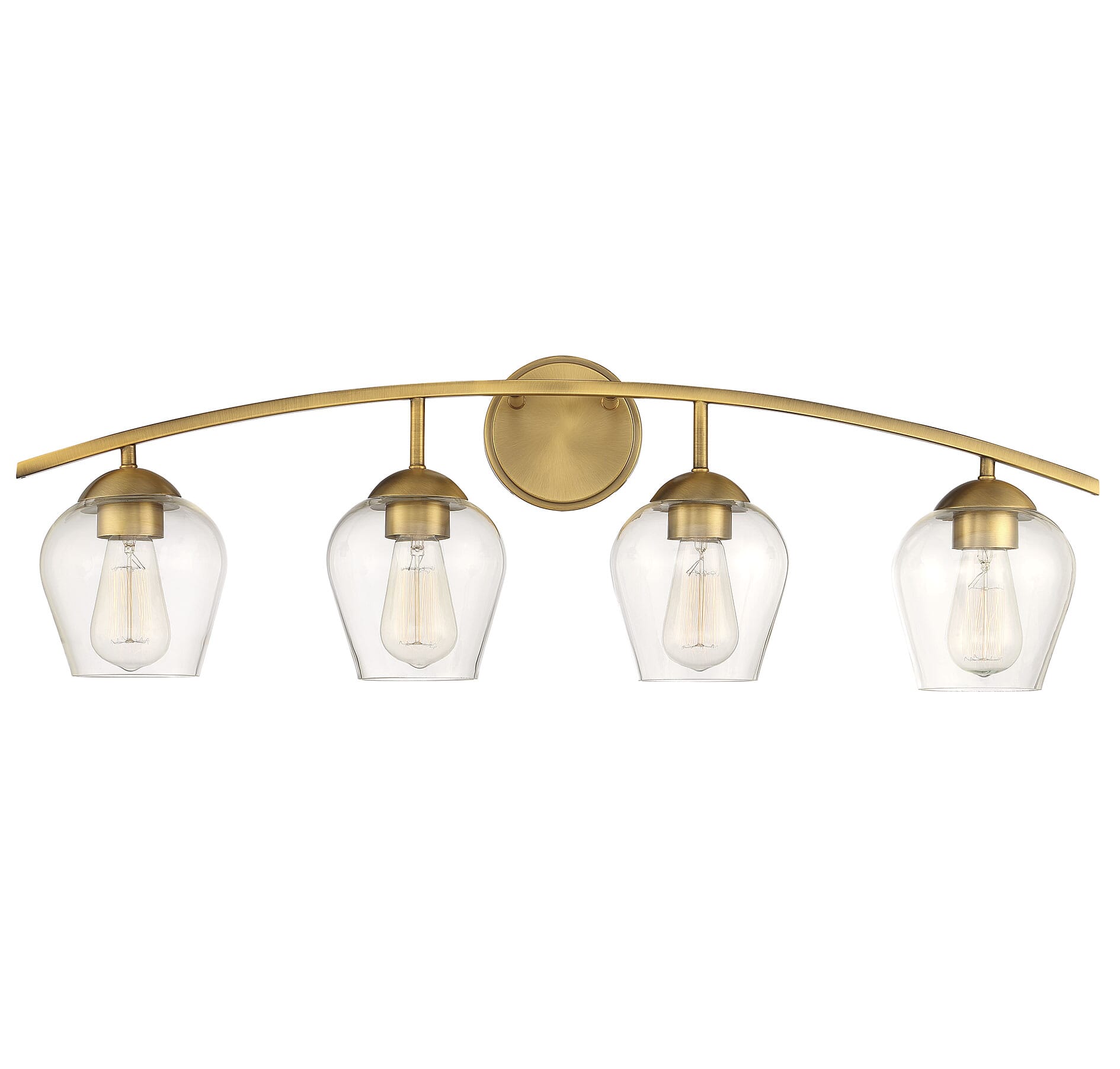 Trade Winds Hannah 4-Light Bathroom Vanity Light in Natural Brass