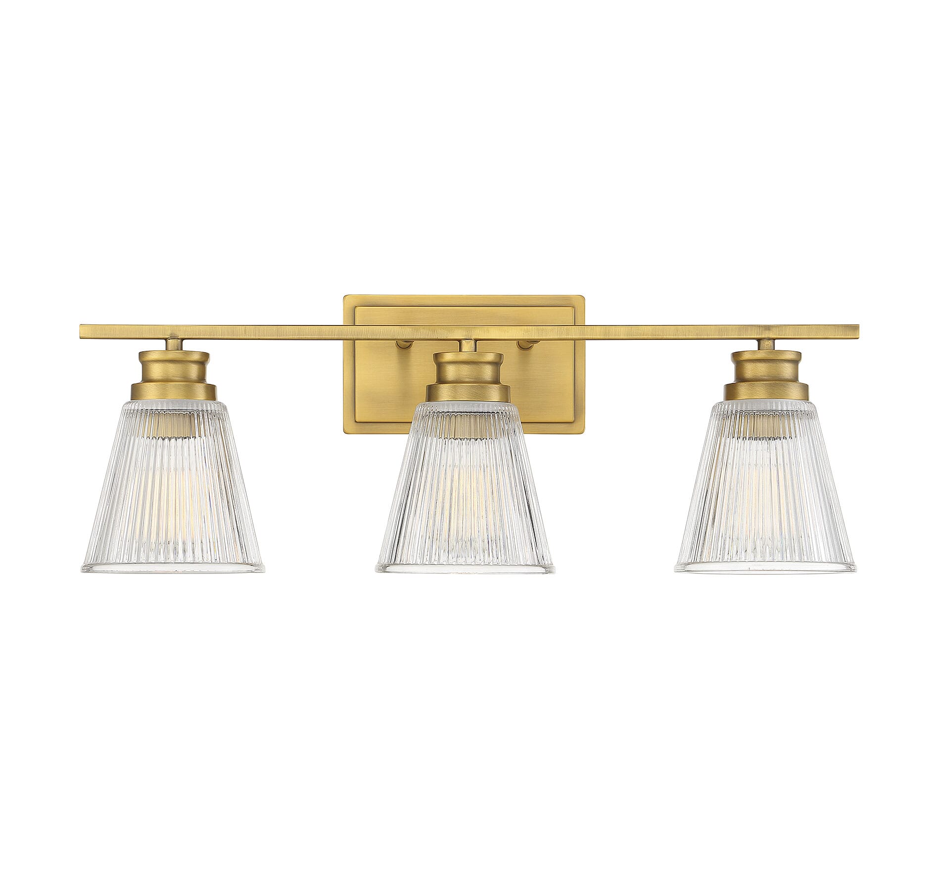 Trade Winds Fairhaven 3-Light Bathroom Vanity Light in Natural Brass