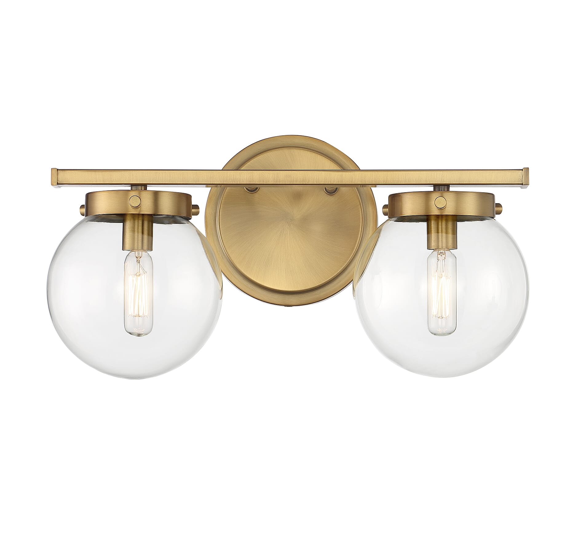 Trade Winds Linda 2-Light Bathroom Vanity Light in Natural Brass