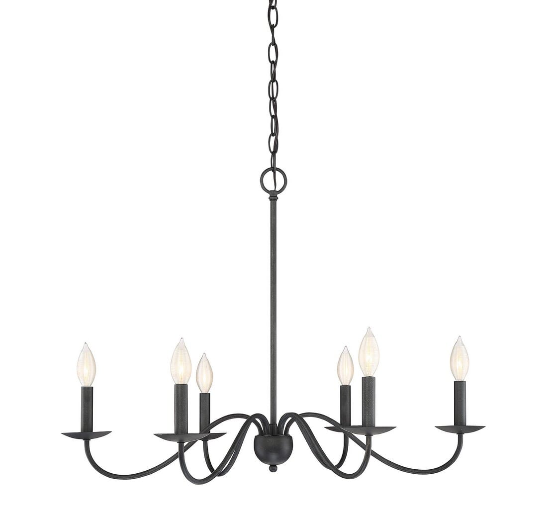 Trade Winds Walker 6-Light Chandelier in Aged Iron