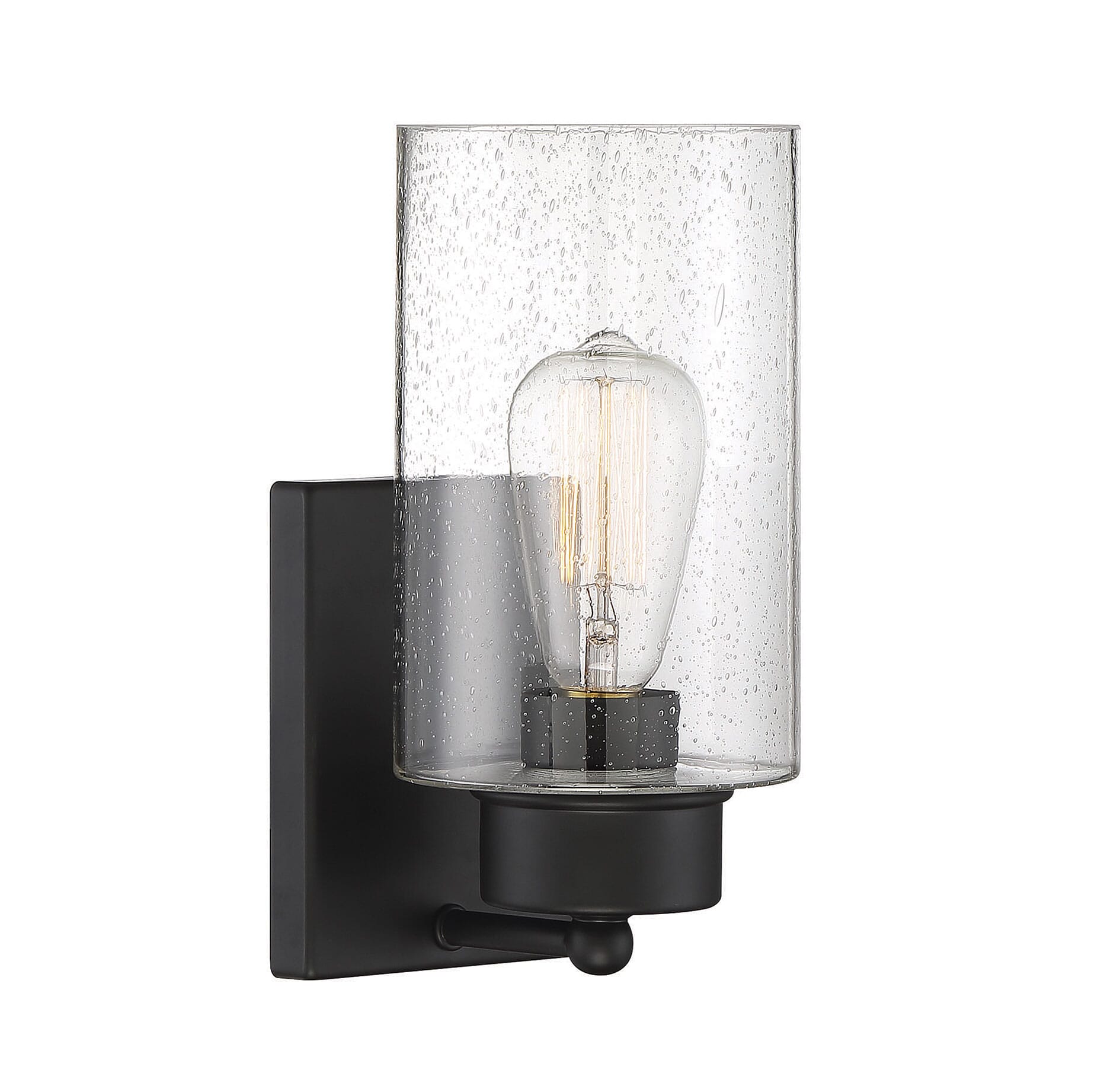 Trade Winds Edgewood Wall Sconce in Matte Black