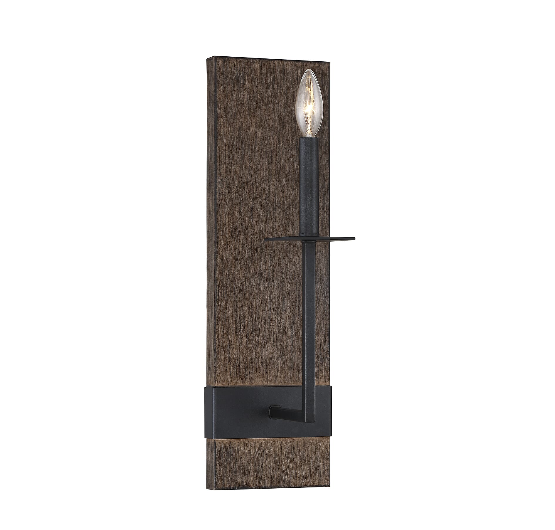 Trade Winds Weald Wall Sconce in Bronze + Wood Grain