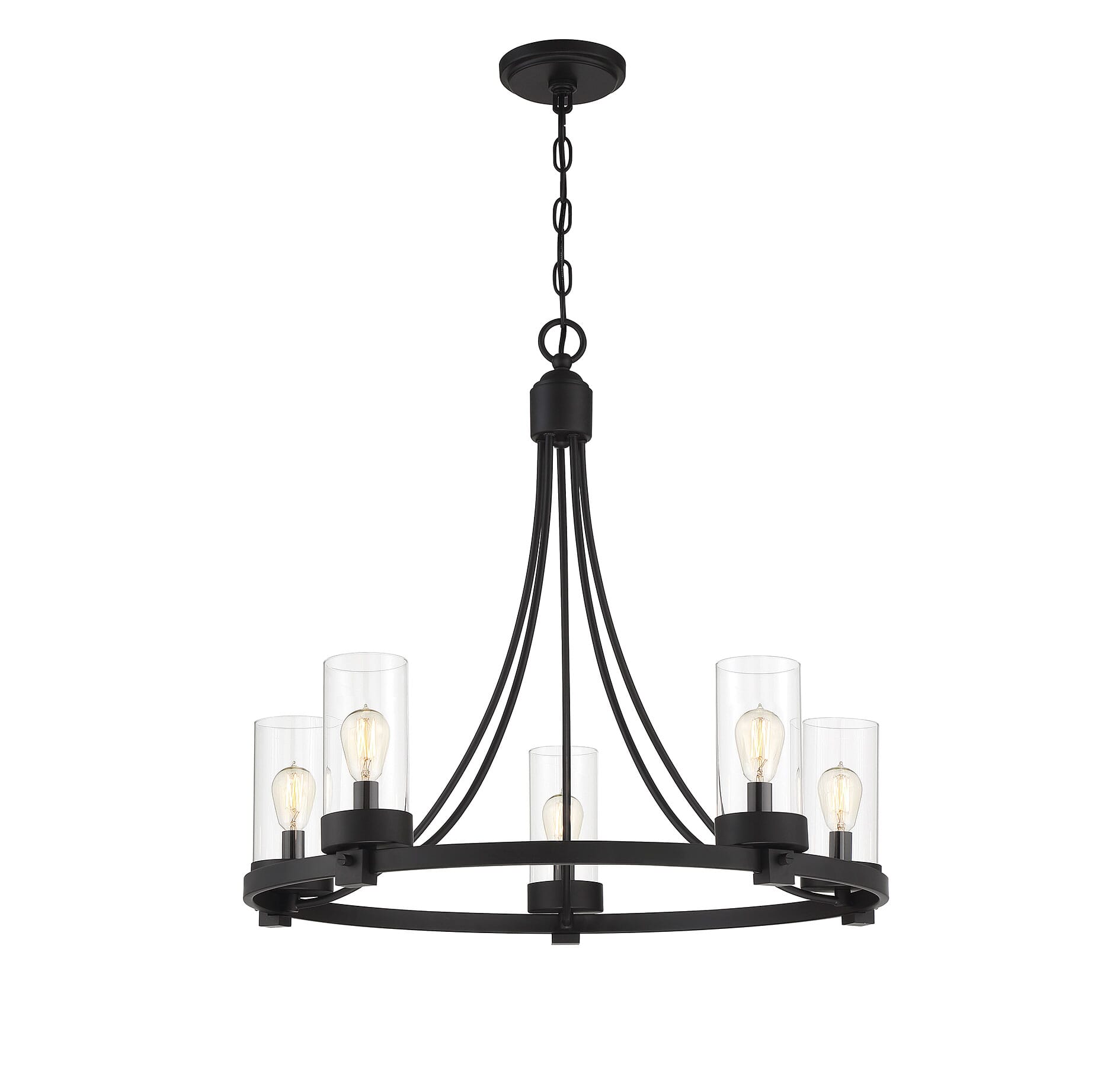 Trade Winds Ashland 5-Light Chandelier in Matte Black