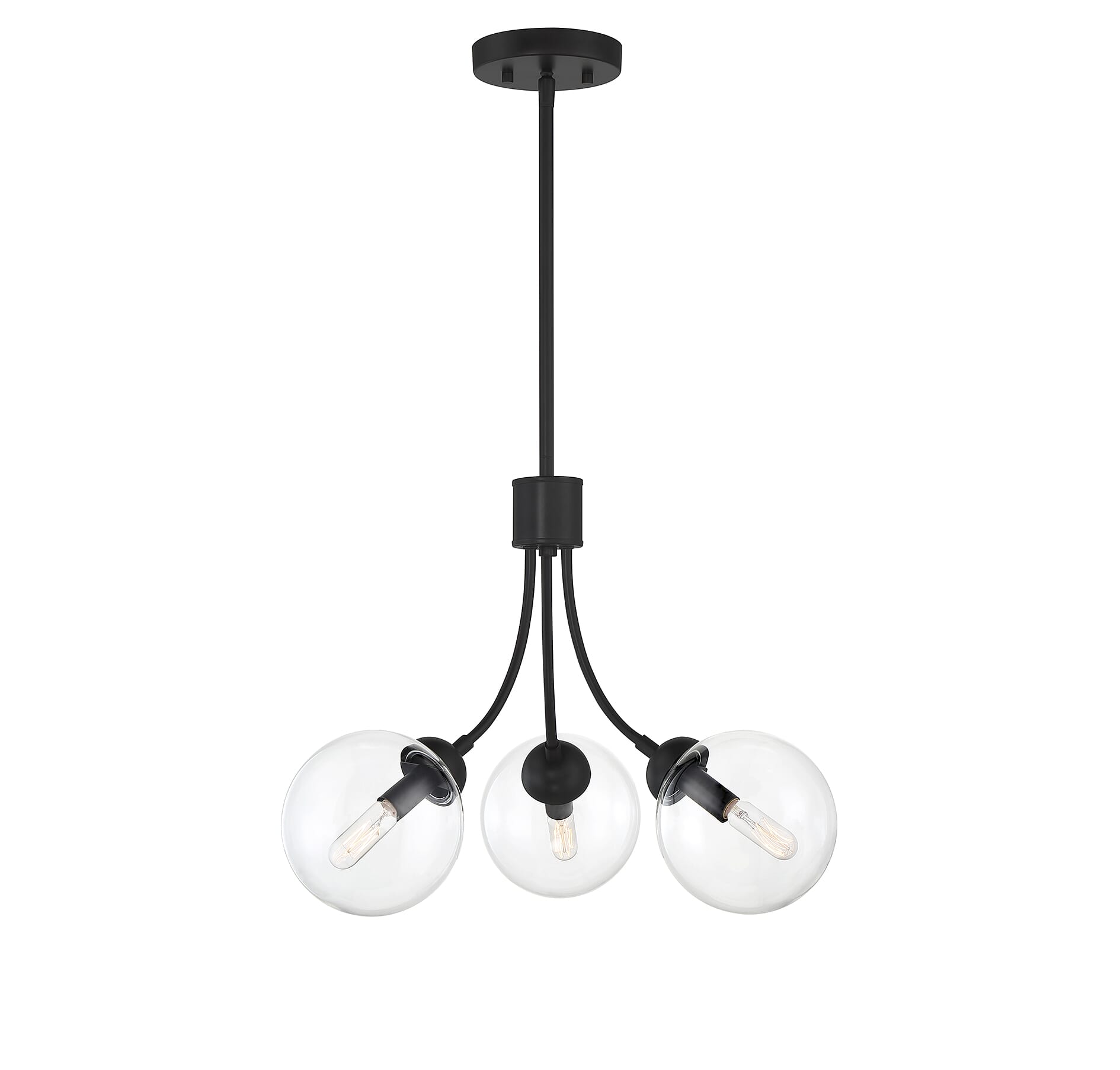 Trade Winds Trinity 3-Light Chandelier in Matte Black