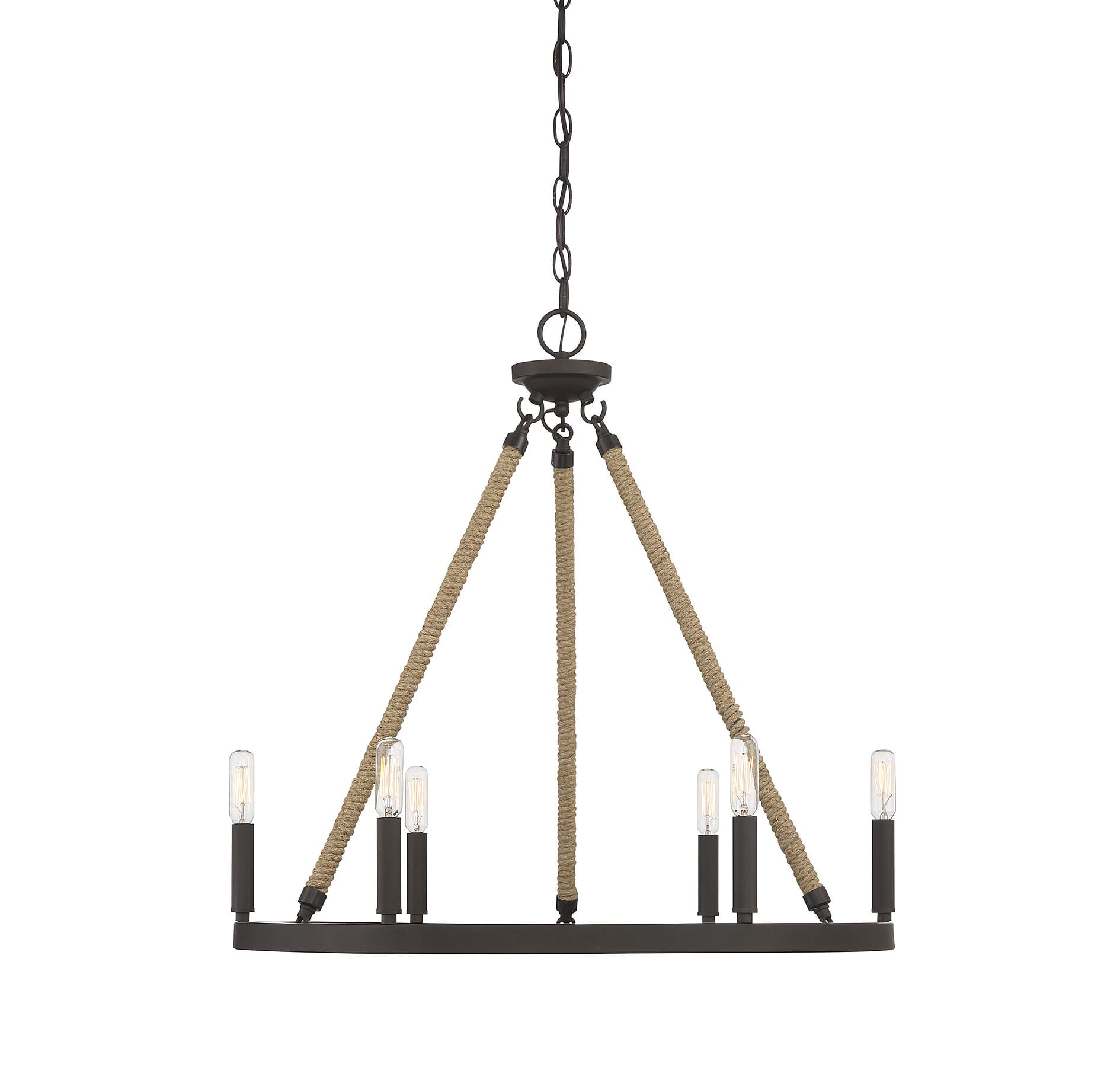 Trade Winds Sonora Rope Chandelier in Oil Rubbed Bronze