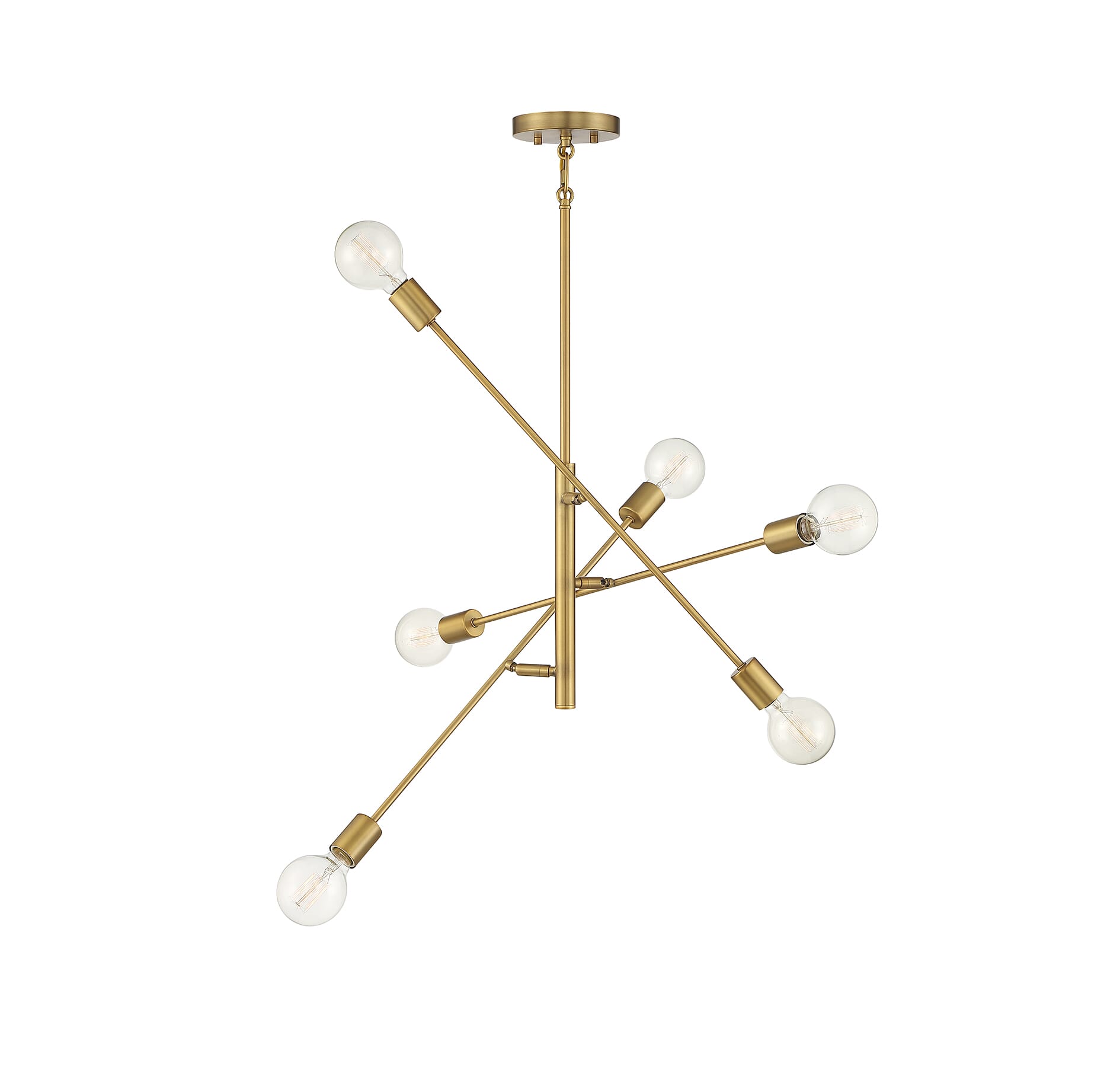 Trade Winds Mason 6-Light Chandelier in Natural Brass