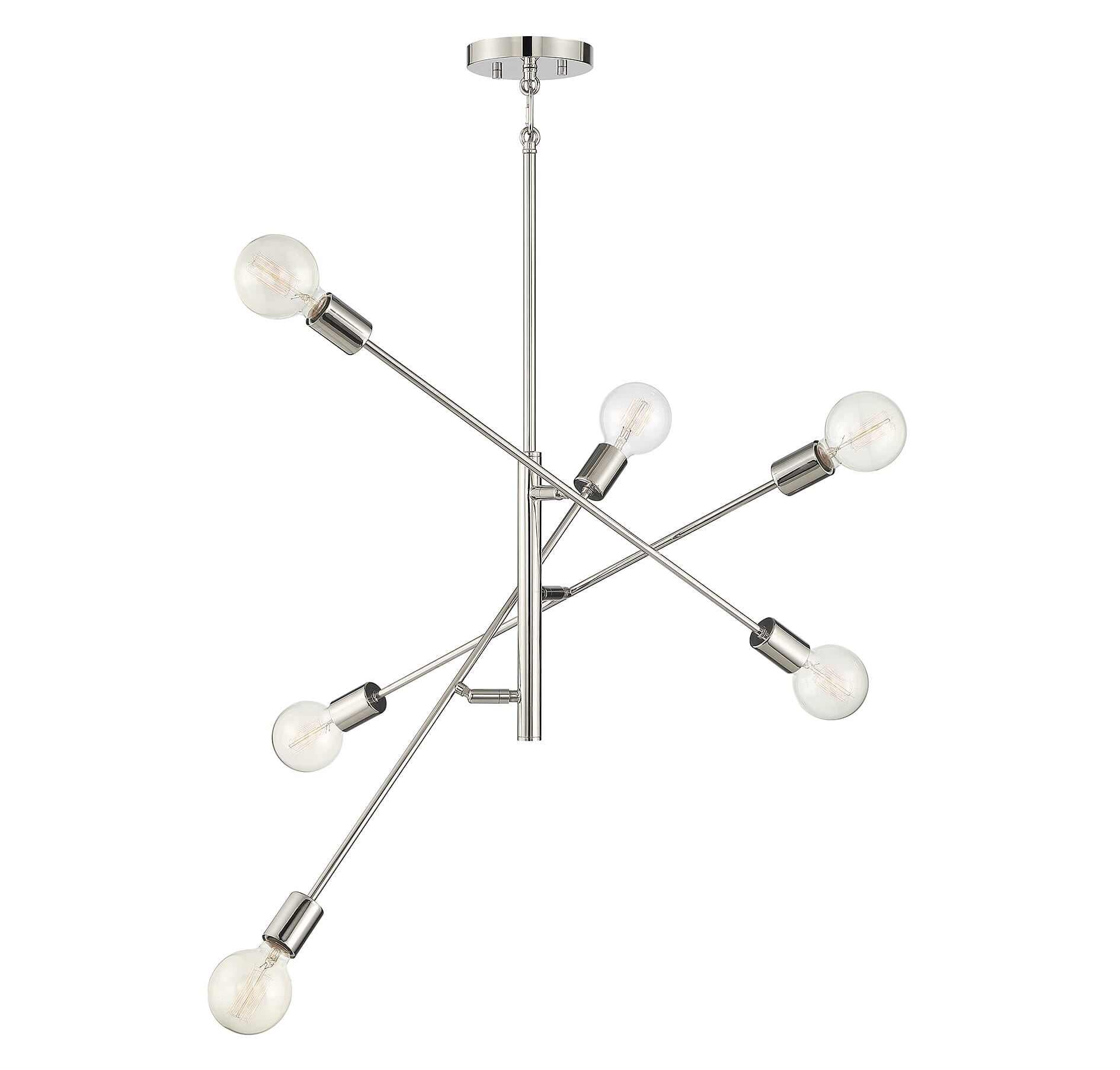 Trade Winds Mason 6-Light Chandelier in Polished Nickel