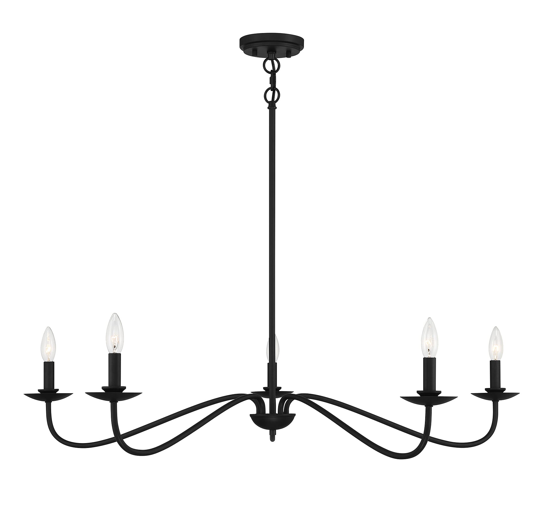 Trade Winds Nina 5-Light Chandelier in Matte Black