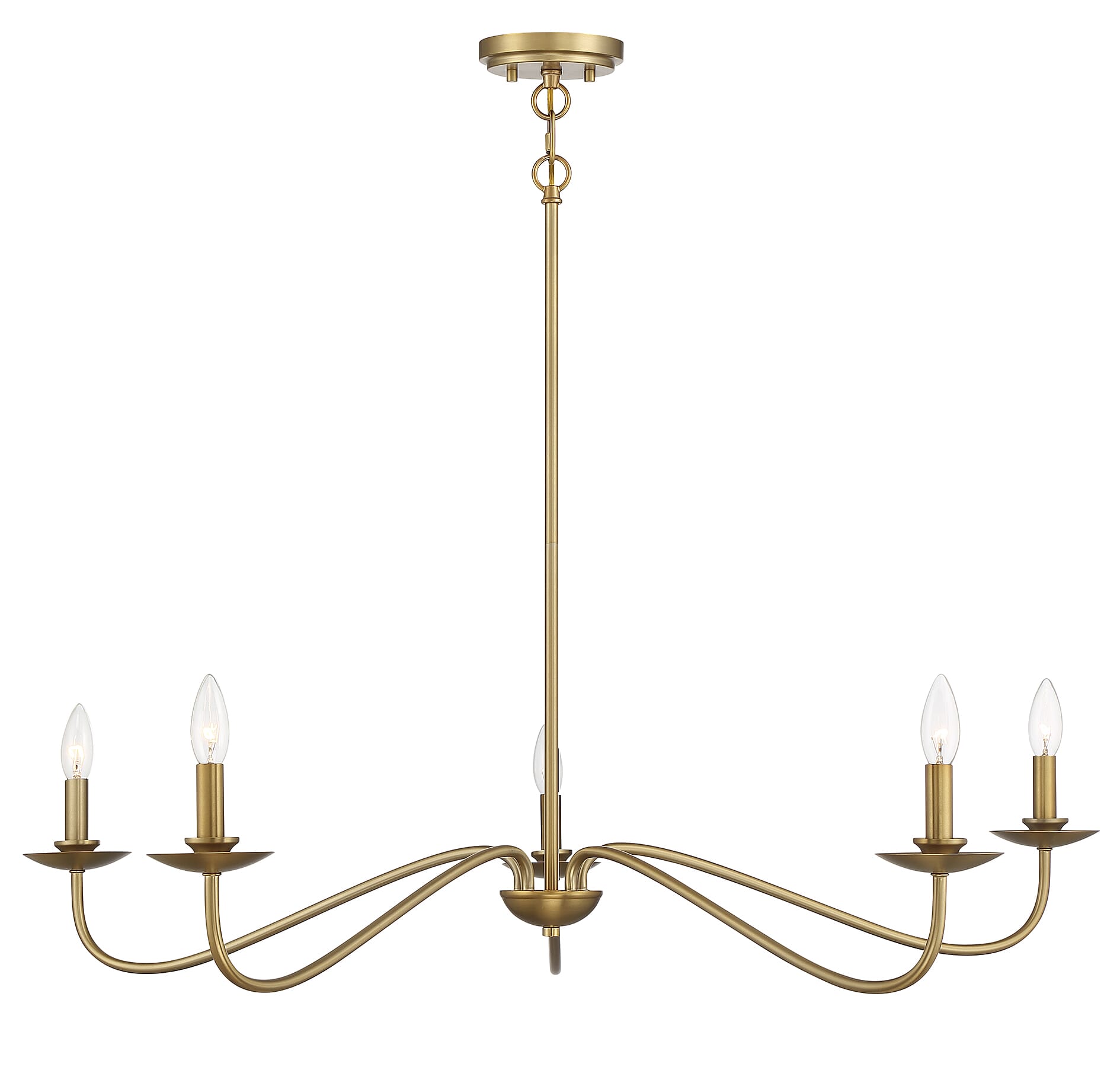 Trade Winds Nina 5-Light Chandelier in Natural Brass