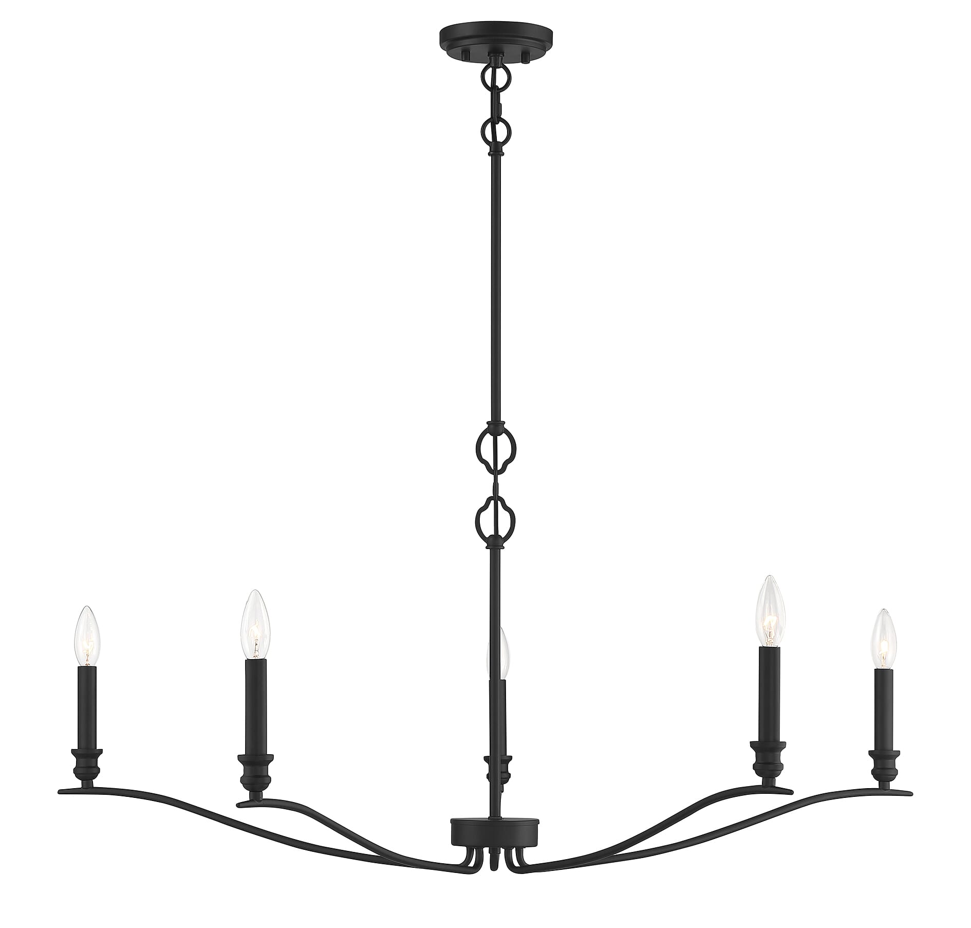 Trade Winds Kelly 5-Light Chandelier in Matte Black