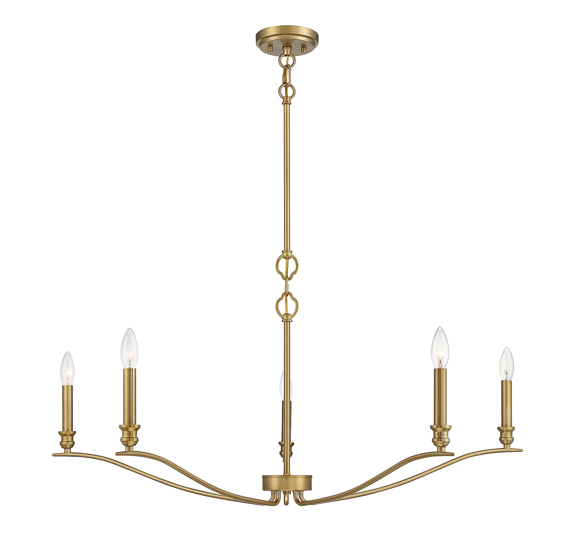 Trade Winds Kelly 5-Light Chandelier in Natural Brass