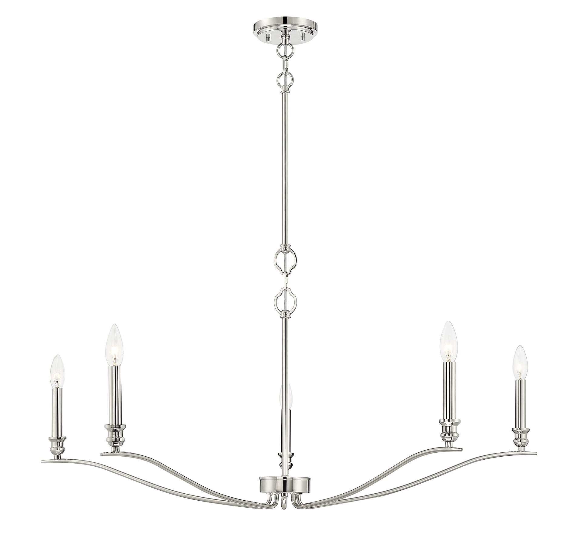 Trade Winds Kelly 5-Light Chandelier in Polished Nickel