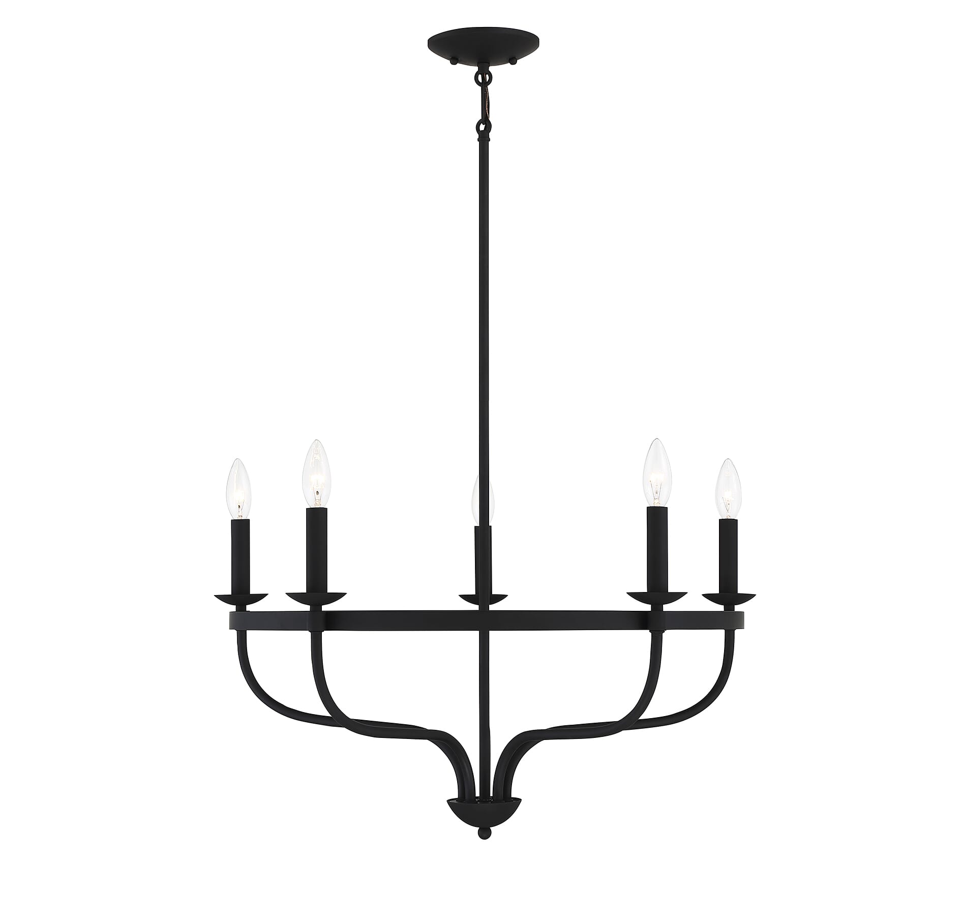 Trade Winds Carroll 5-Light Chandelier in Matte Black