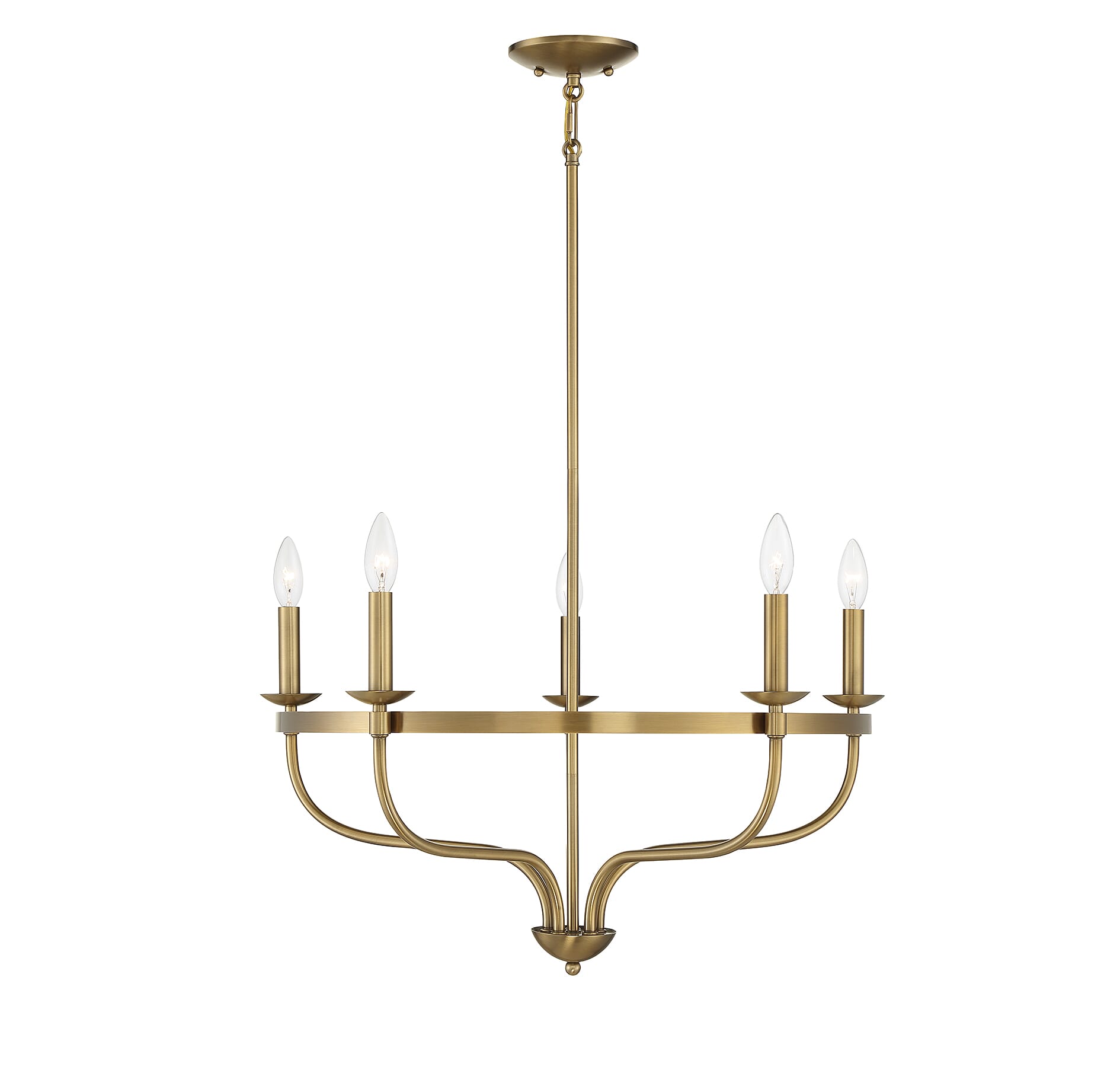 Trade Winds Carroll 5-Light Chandelier in Natural Brass