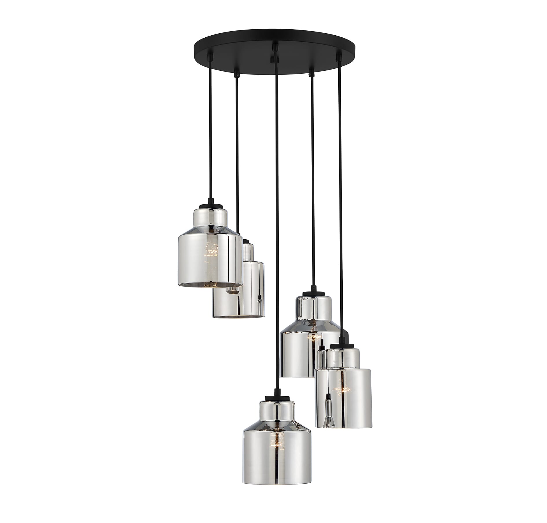 Trade Winds Aspen 5-Light Multi-Tier Chandelier in Matte Black