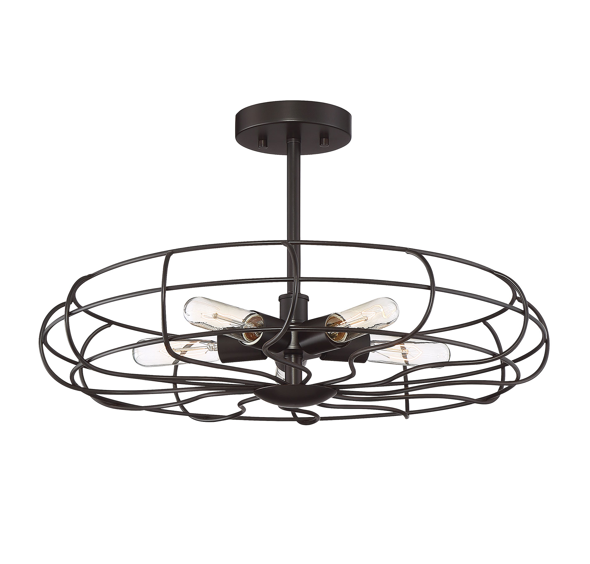 Trade Winds Euclid Cage Ceiling Light in Oil Rubbed Bronze