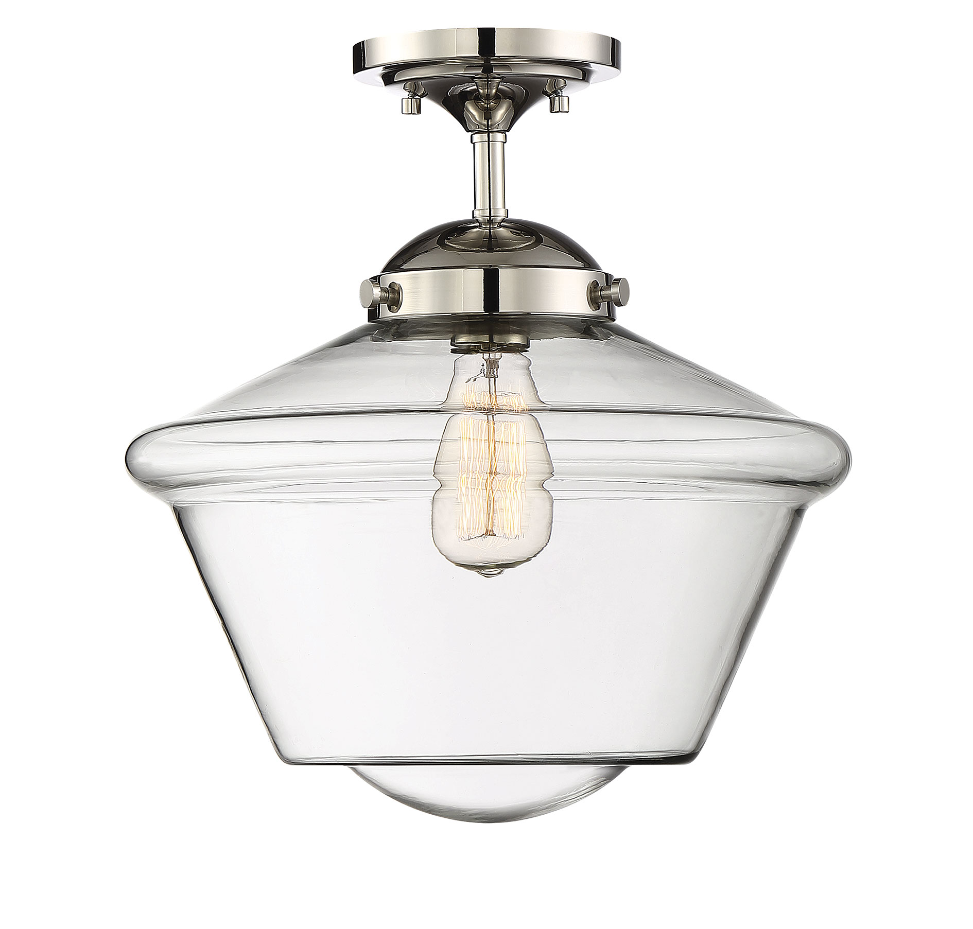 Trade Winds Dorothy Schoolhouse Ceiling Light in Polished Nickel