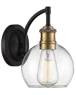 Trade Winds Outdoor Wall Light in Oil Rubbed Bronze With Brass Accents