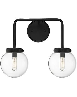 Trade Winds 2-Light Outdoor Wall Light in Matte Black