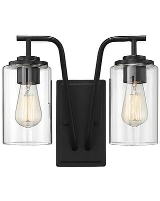 Trade Winds 2-Light Outdoor Wall Light in Matte Black