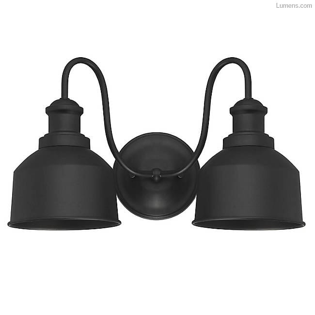 Trade Winds 2-Light Outdoor Wall Light in Matte Black