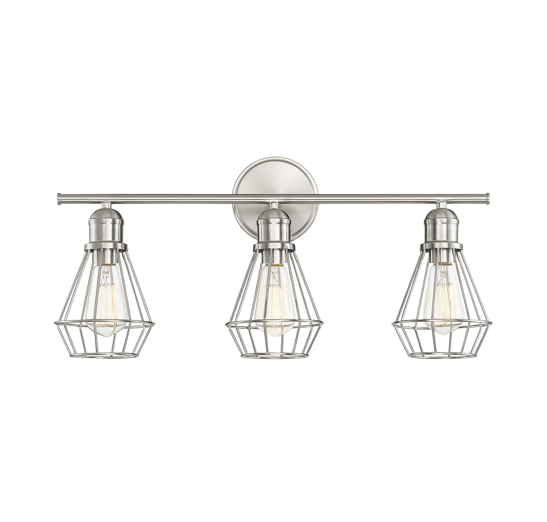 Trade Winds Williamsburg 3-Light Bathroom Vanity Light in Brushed Nickel