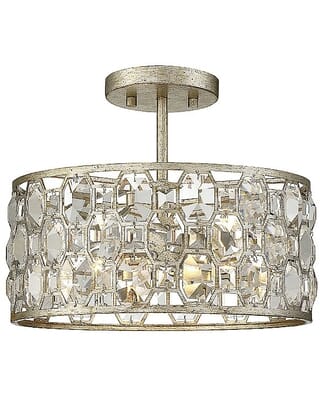 Trade Winds Clarissa Crystal Ceiling Light in Silver Gold