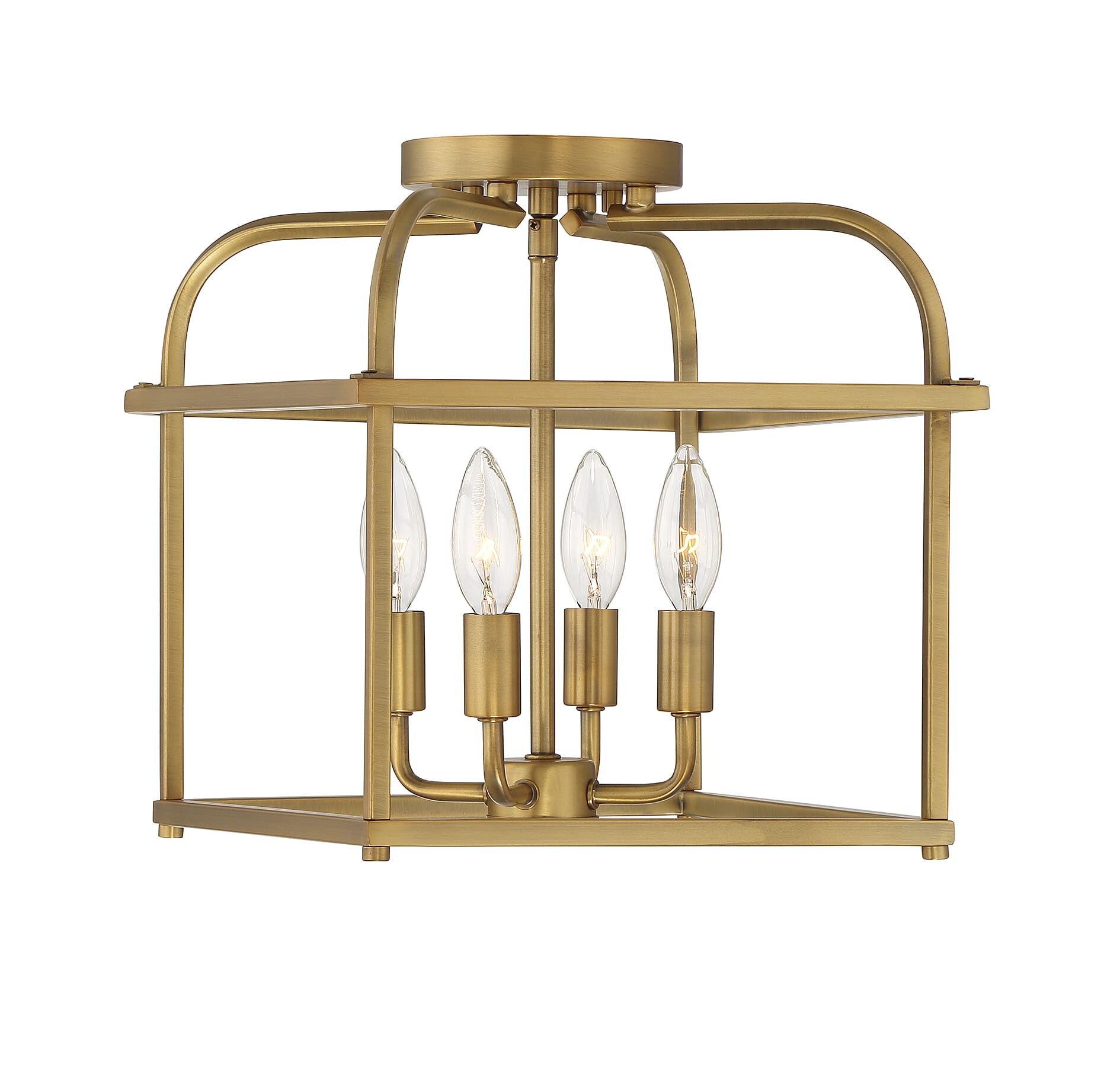 Trade Winds Hanover 4-Light Ceiling Light in Natural Brass