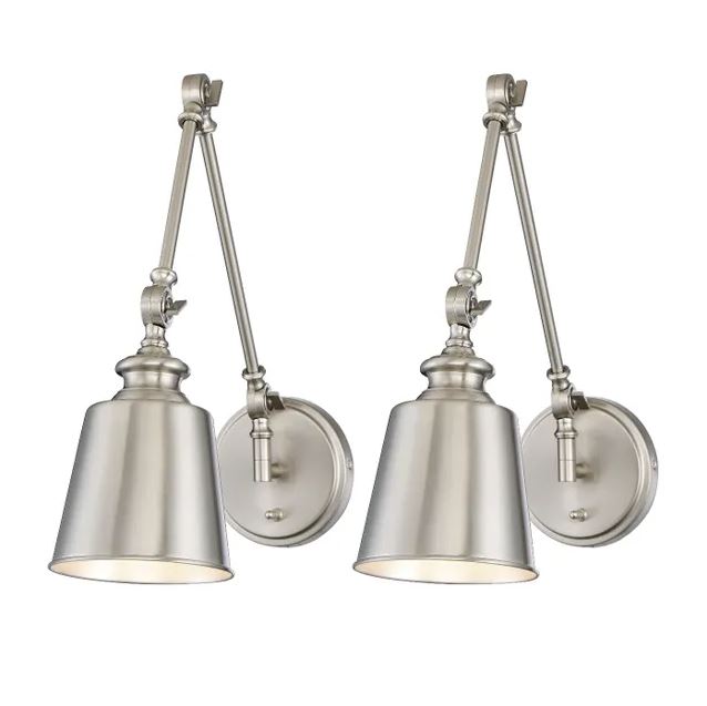 Trade Winds Brunswick Swing Arm Wall Lamp (2-Pack) in Brushed Nickel