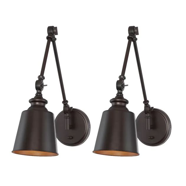 Trade Winds Brunswick Swing Arm Wall Lamp (2-Pack) in Oil Rubbed Bronze