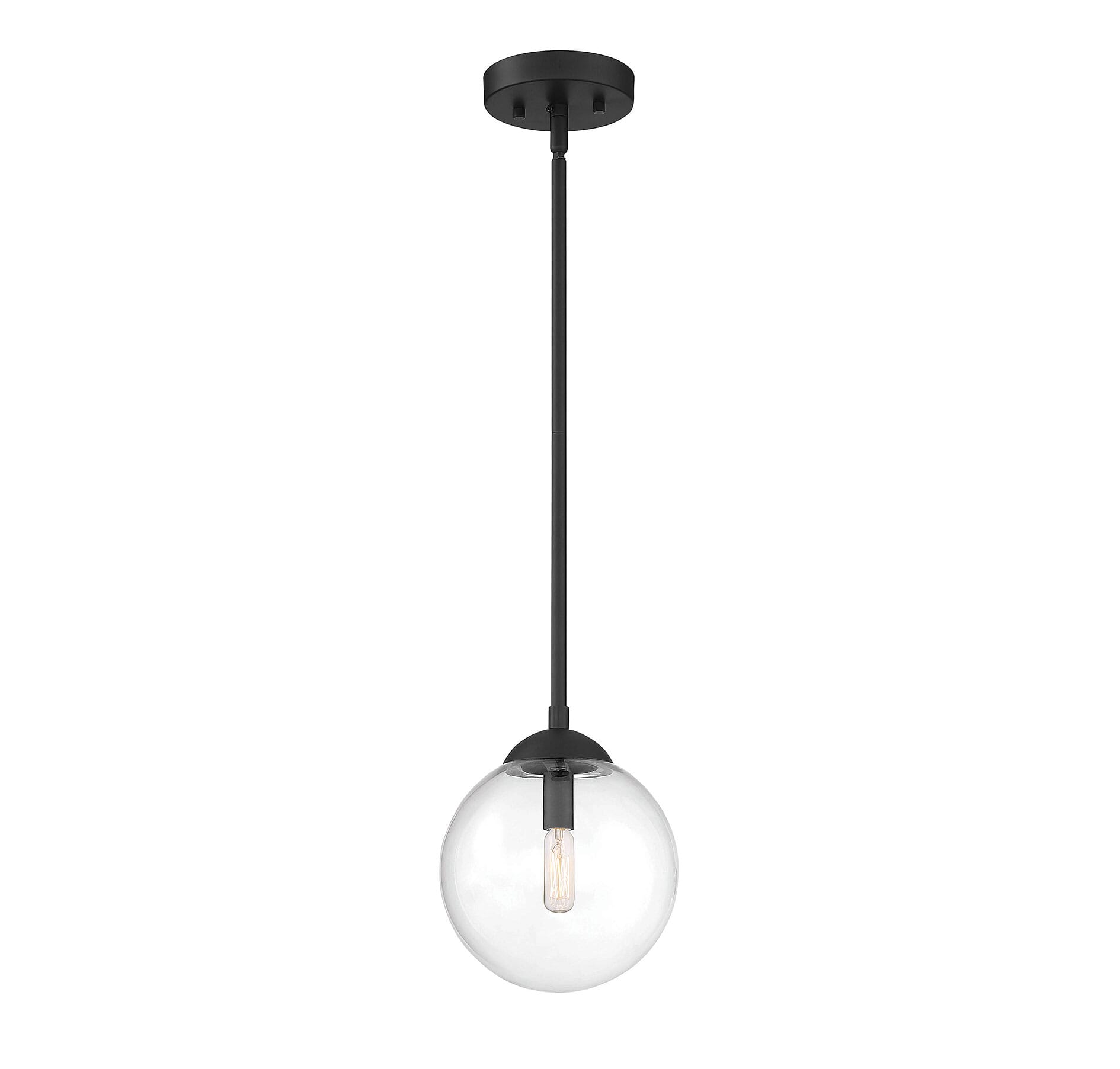 Trade Winds Chelsea Glass Pendant Light in Matte Black