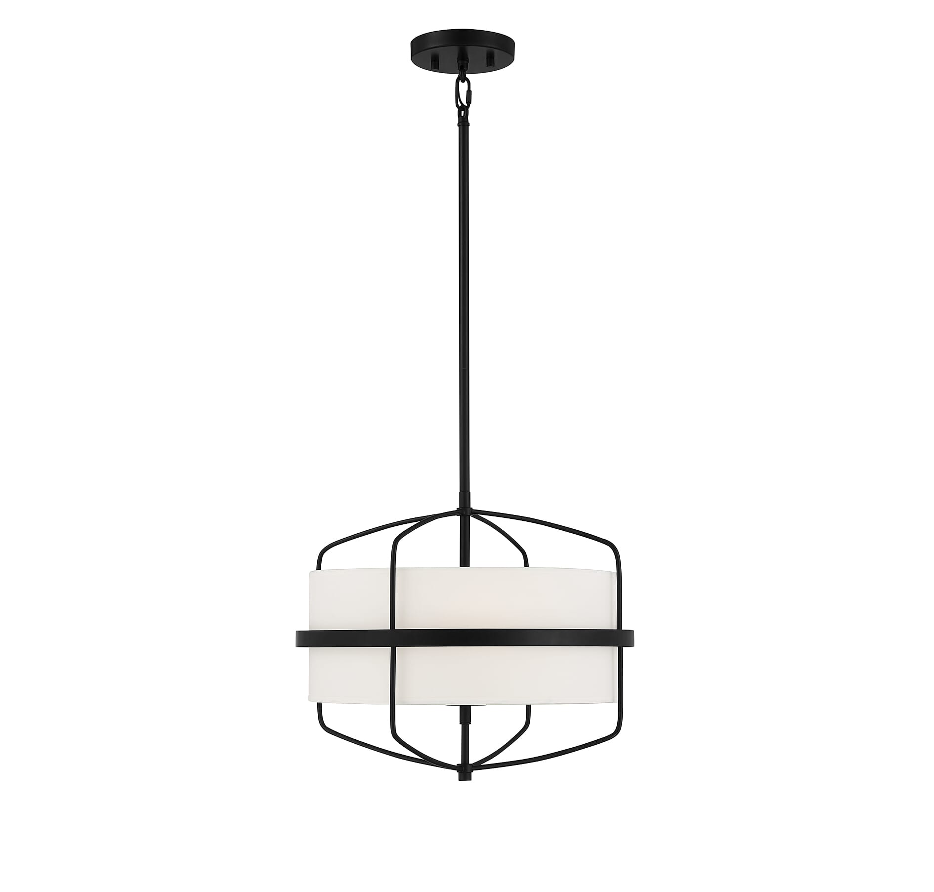 Trade Winds Garrett 3-Light Drum Pendant in Matte Black